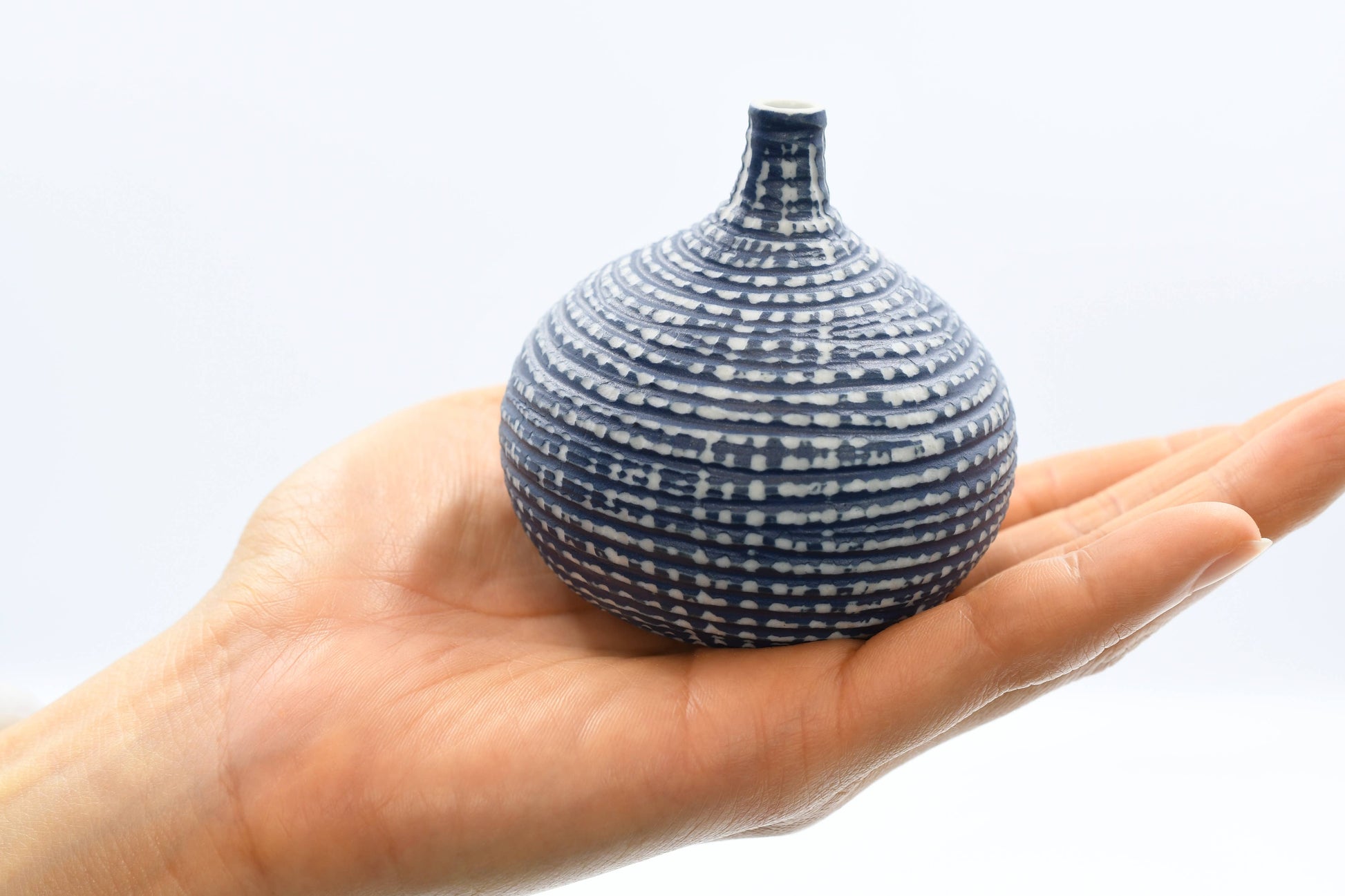 BLUE CONGO TINY S-Handcrafted Porcelain Bud Vase