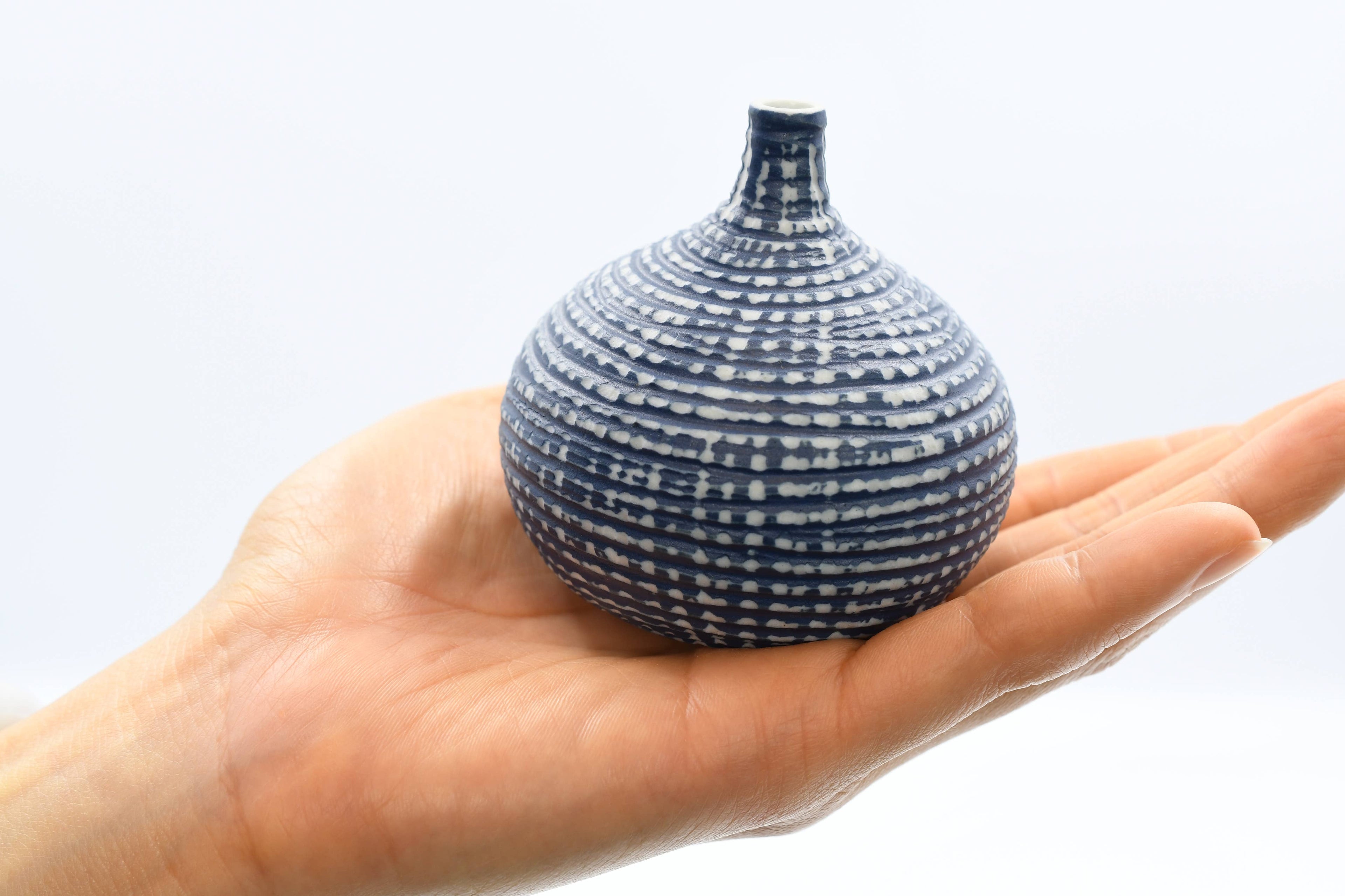 BLUE CONGO TINY S-Handcrafted Porcelain Bud Vase