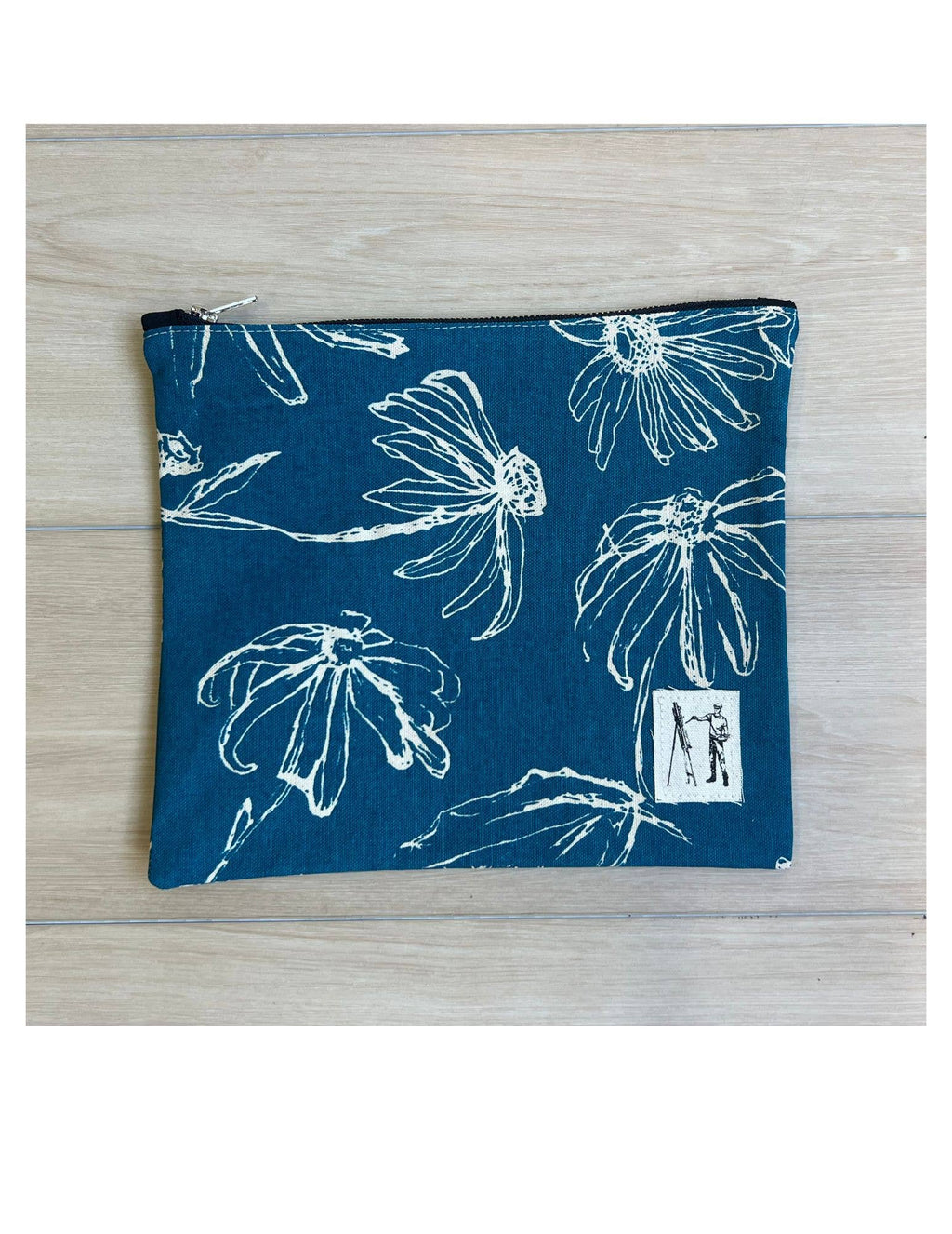 Driftwood Zippered Pouch- Lagoon Blue