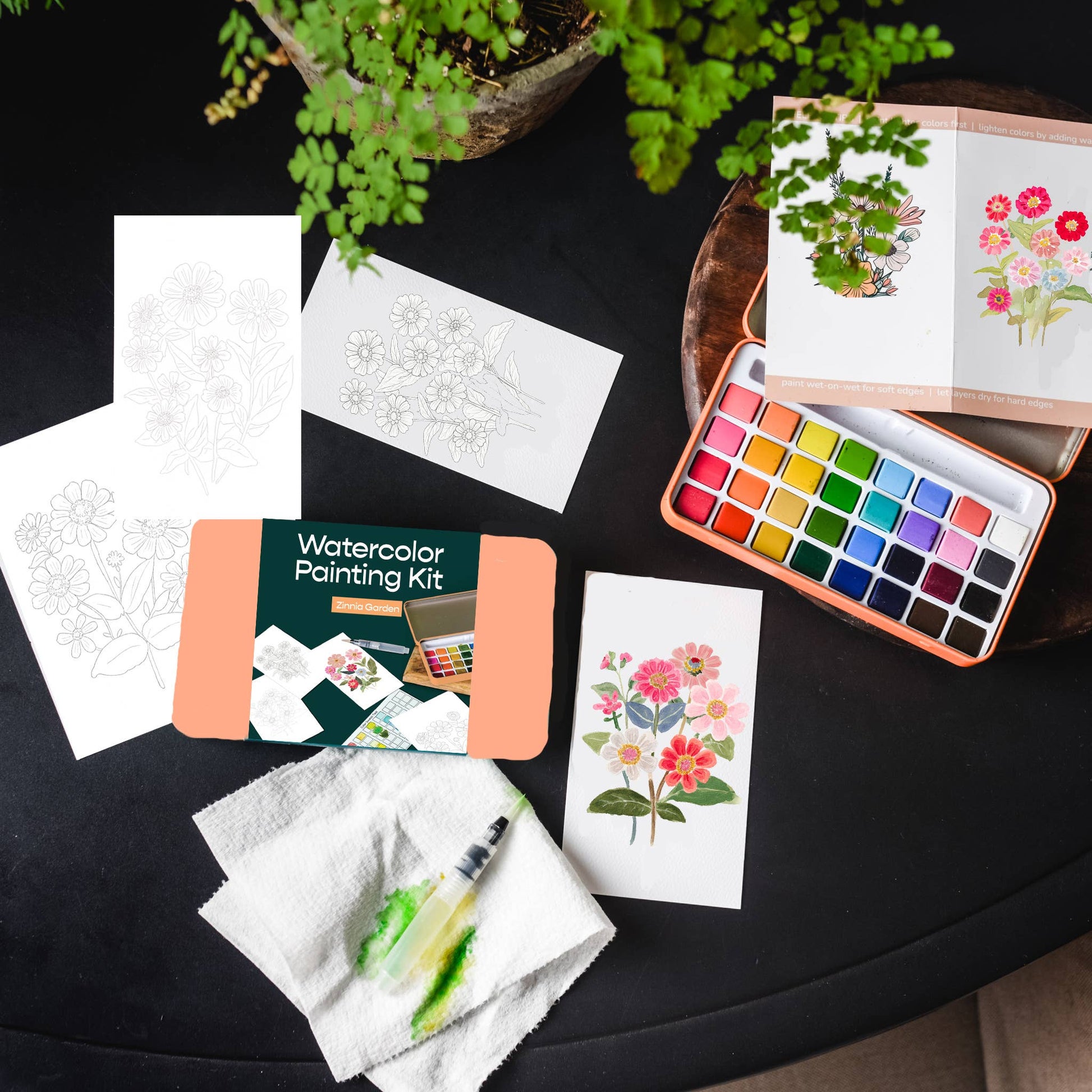 Zinnia Garden – Watercolor Painting Kit