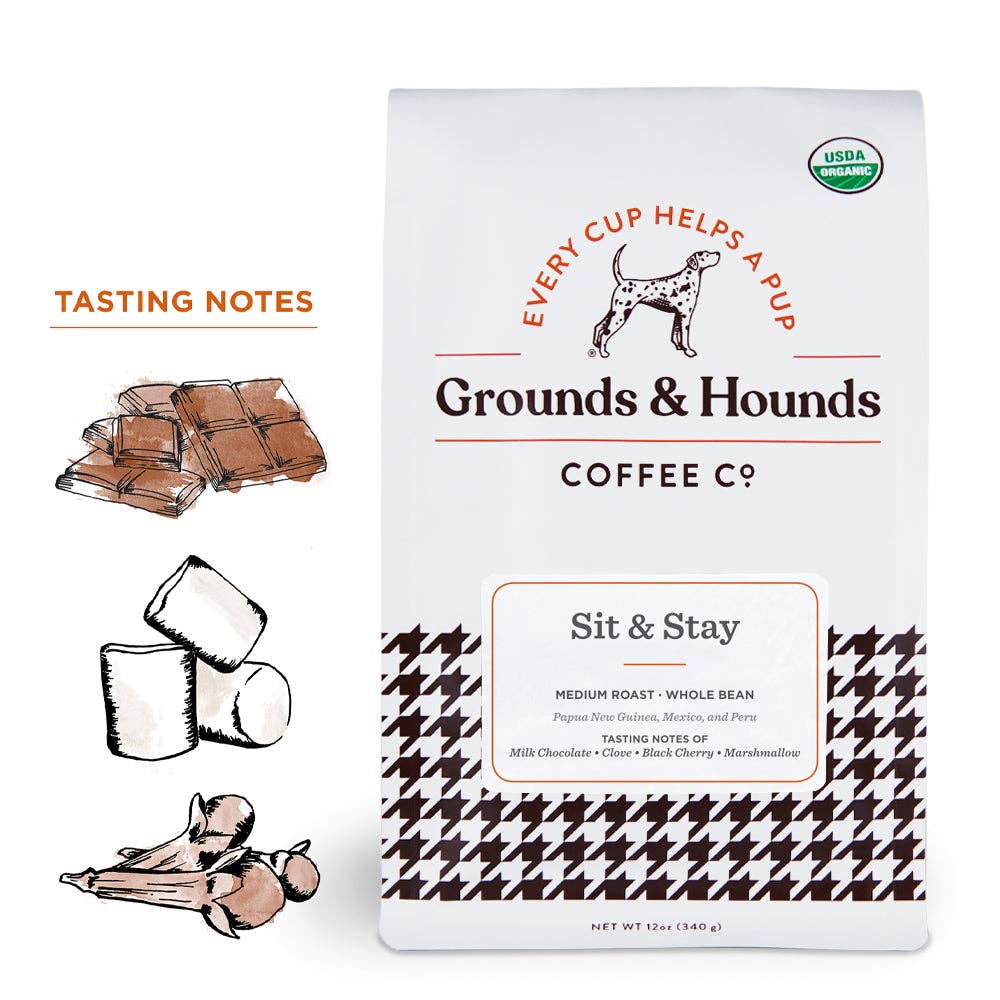 Sit & Stay™ Medium-Dark Roast Blend Coffee: Whole Bean 12 oz.