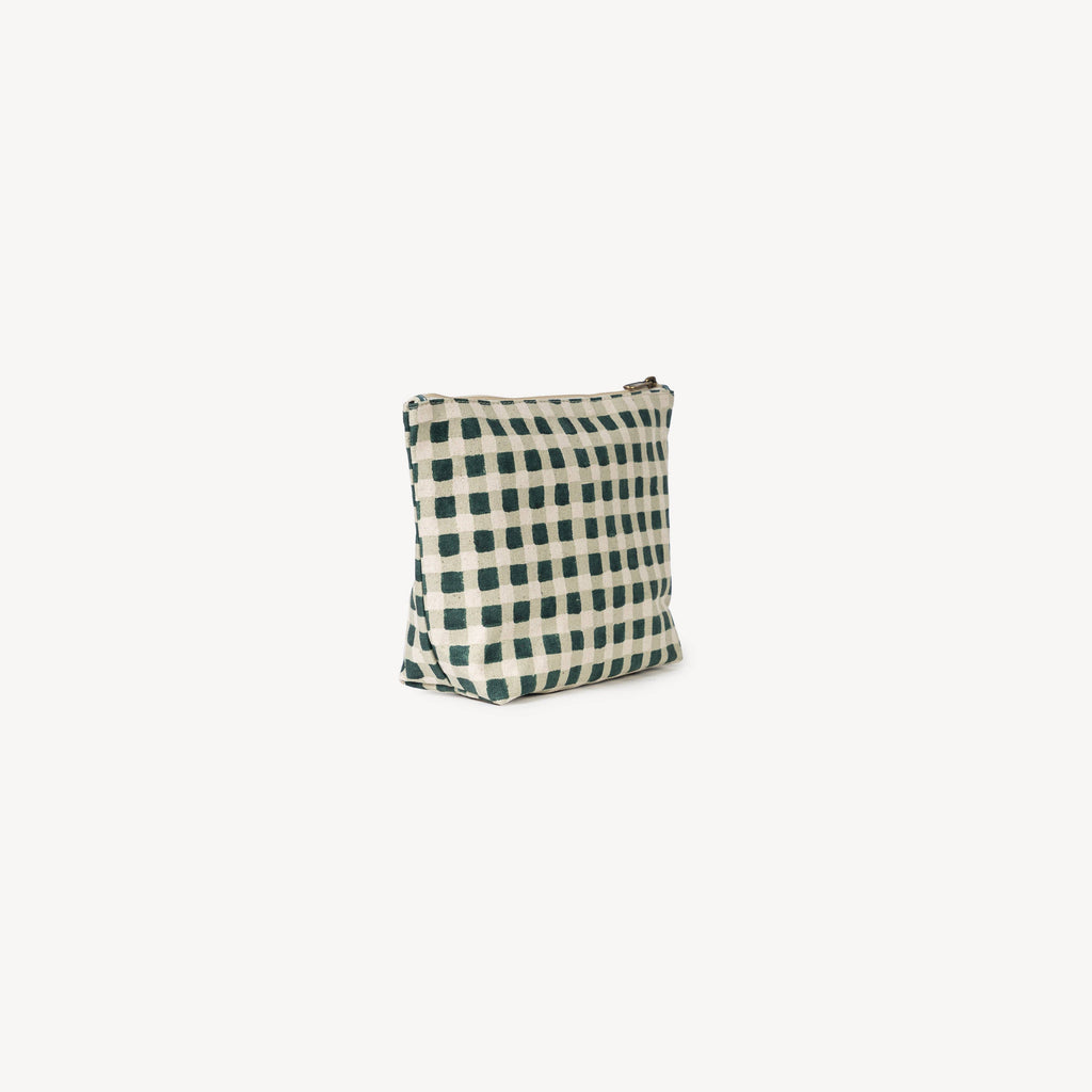 Evergreen Gingham Large Waterproof Pouch