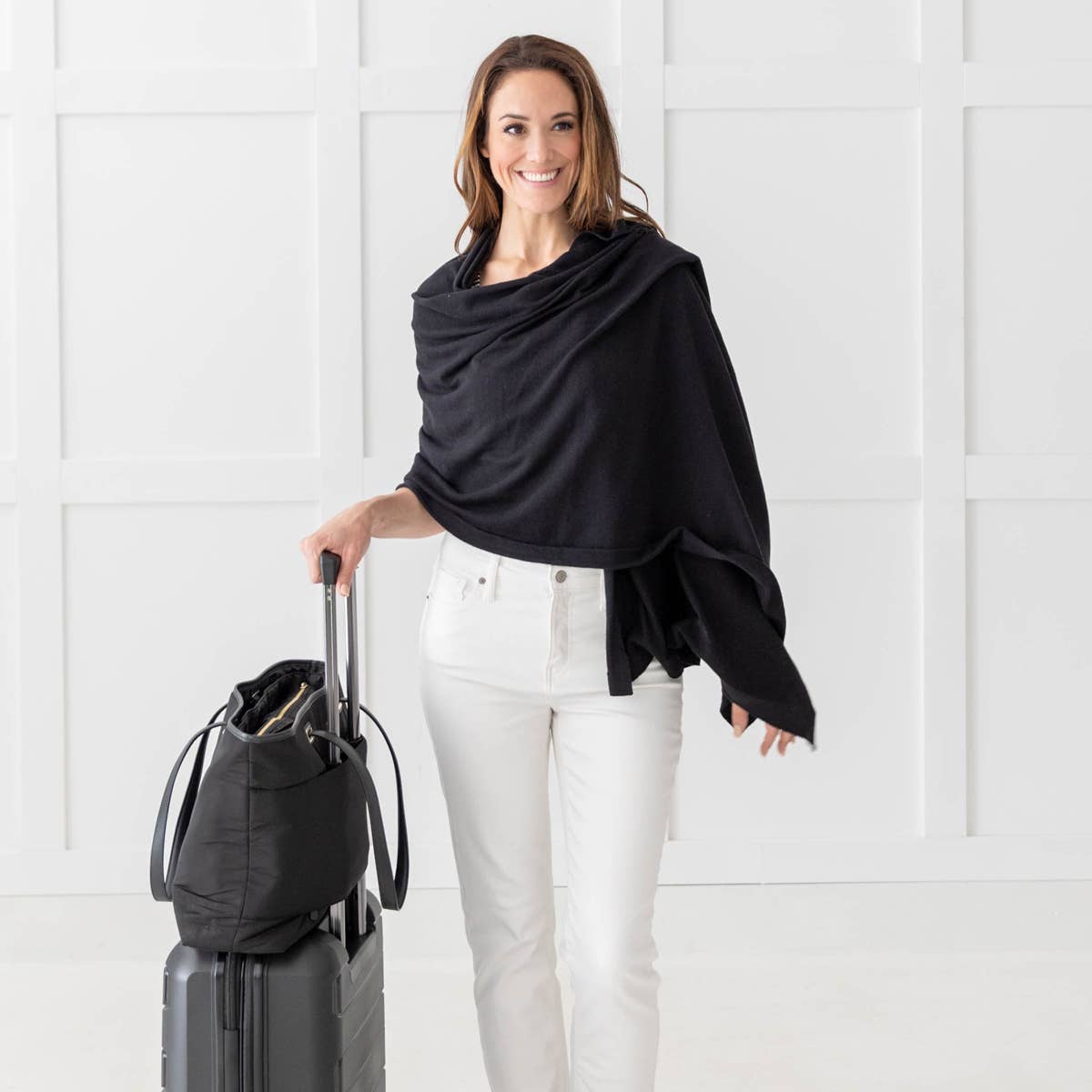 Dreamsoft Organic Cotton Travel Scarf — Black