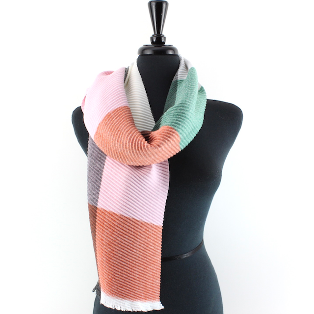 WHT/PK/BLK Merrymaking Pleated Scarf