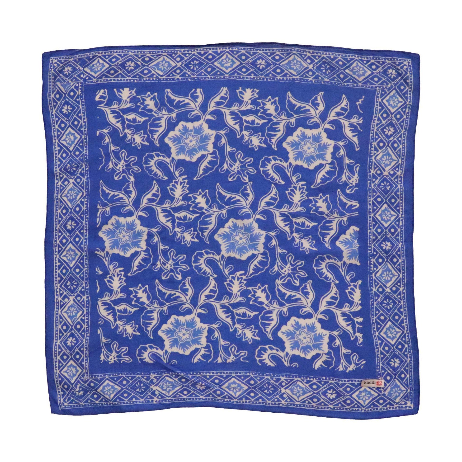 Batik Bandana – Blue Tendril | Bunga Biru