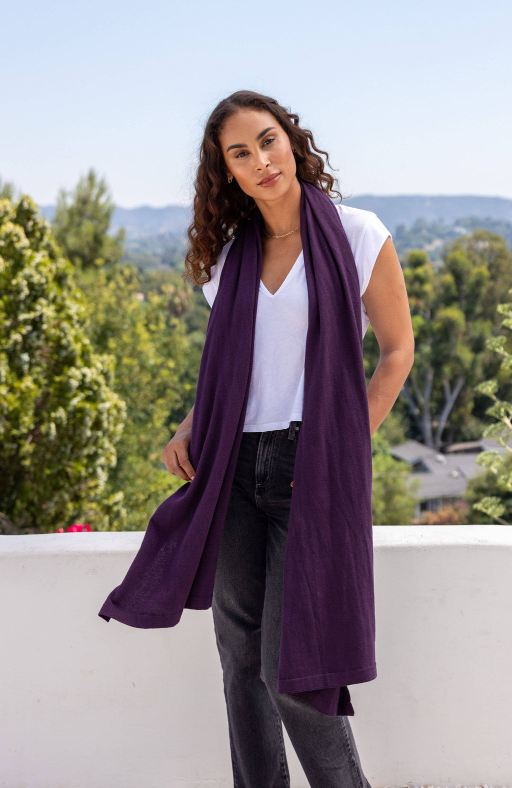 Dreamsoft Organic Cotton Travel Scarf — Blackberry, GOTS Certified