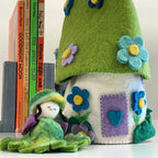 Blue Flower Felt Fairy House