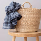 Dolbi Navy Block Printed Scarf