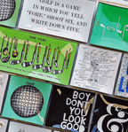 Ben's Garden - Golf Script Decoupage Glass Tray: 6"X 6"