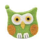 Aqua Owl Face Shaped Coin Purse