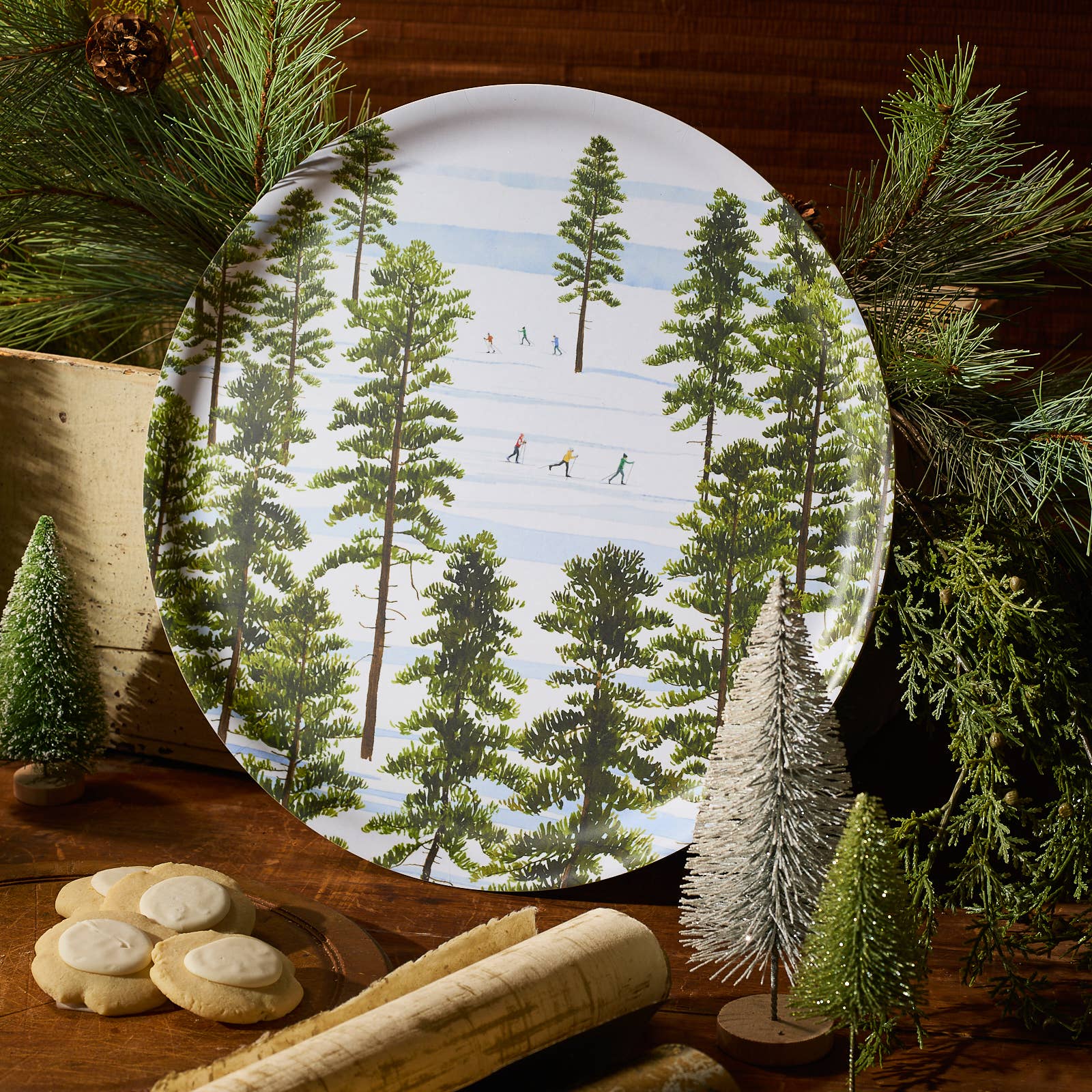 Caskata - Caskata X Felix Doolittle Winter Skiers Large Round Tray