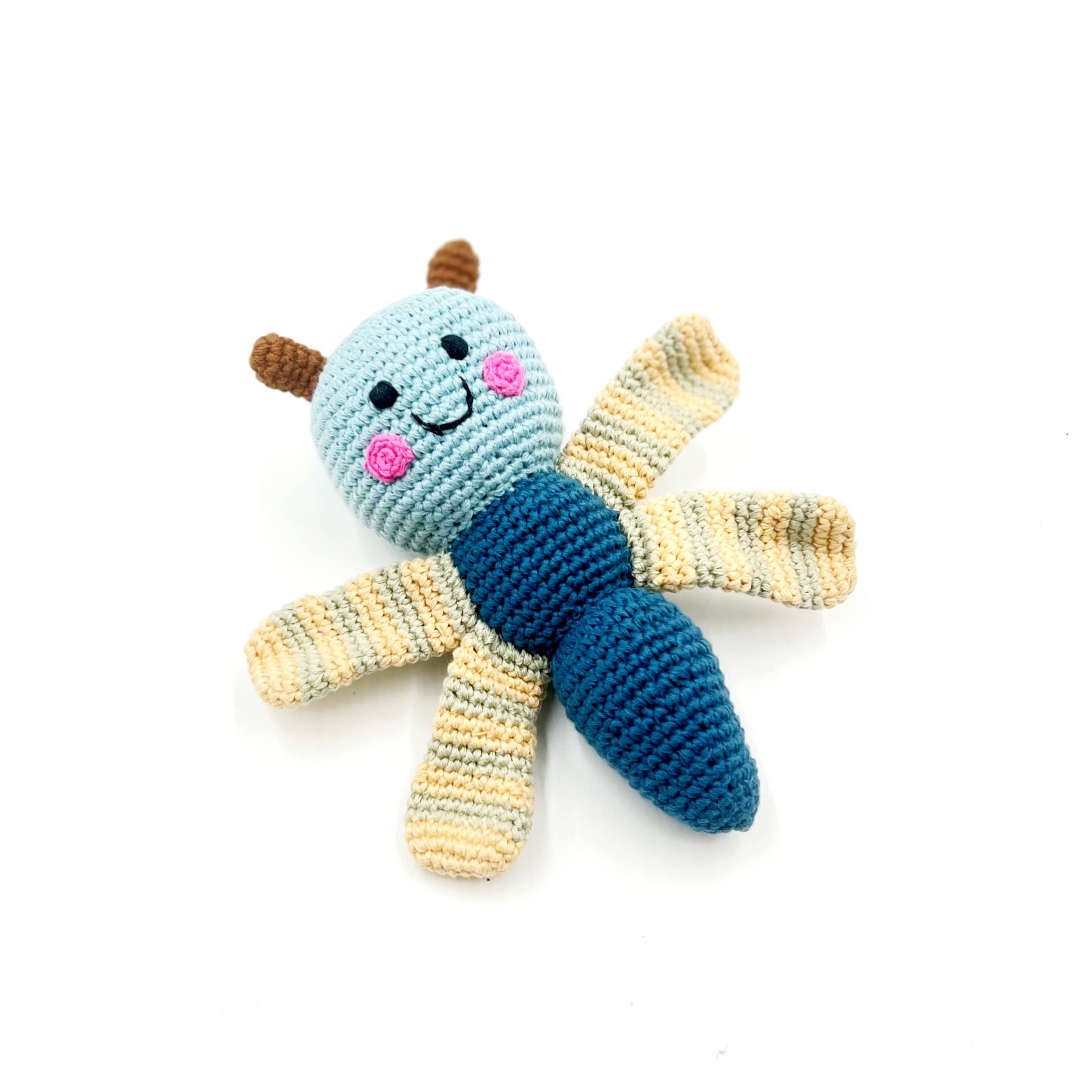 Winged Dragonfly Rattle - Garden-Themed Toy: Blue