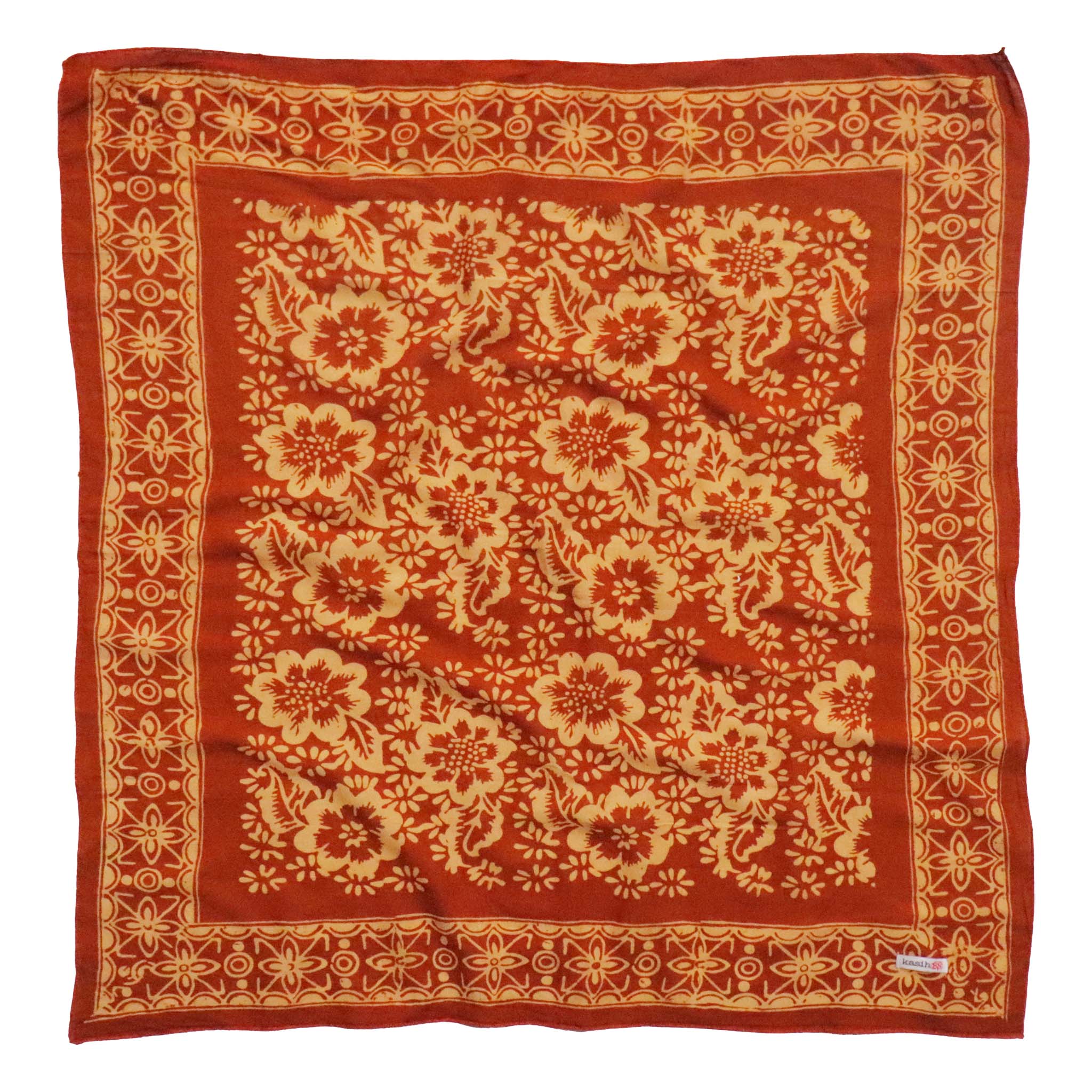 Batik Bandana - Red Orange hand drawn