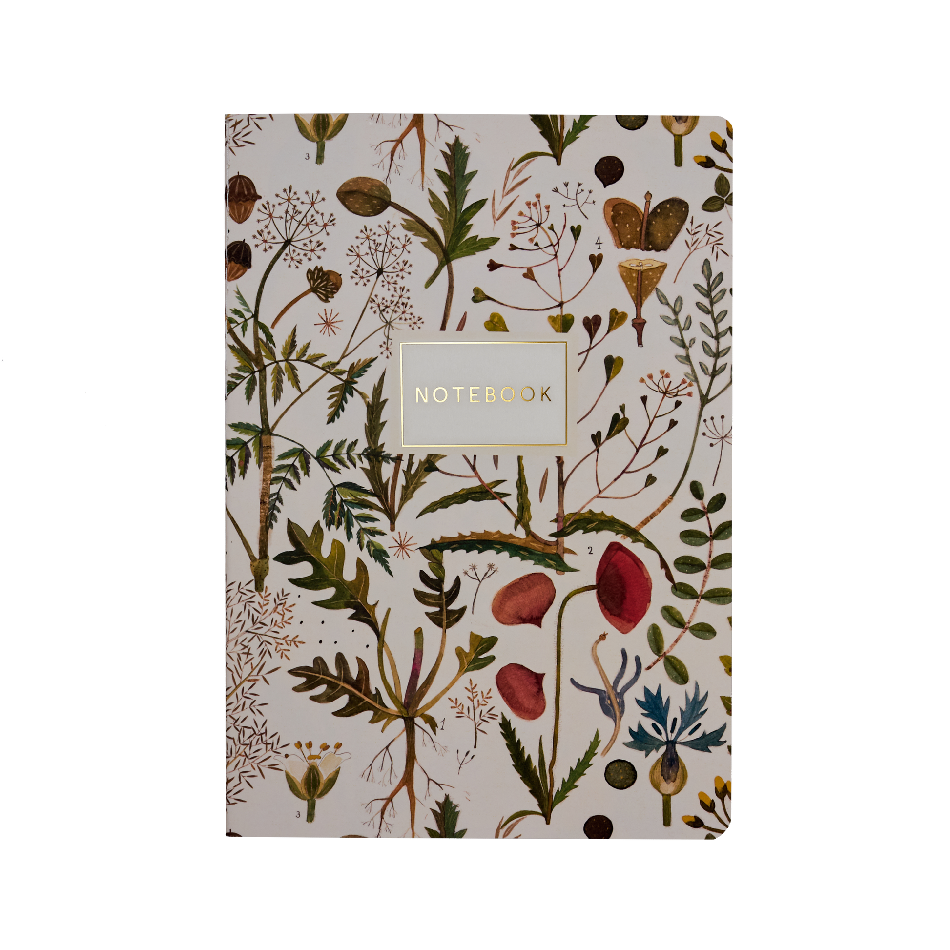 Notebook with floral design on a white background