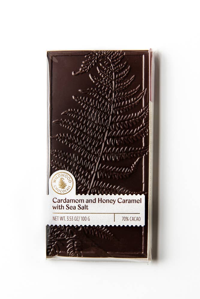 Cardamom and Honey Caramel with Sea Salt Dark Chocolate Bar
