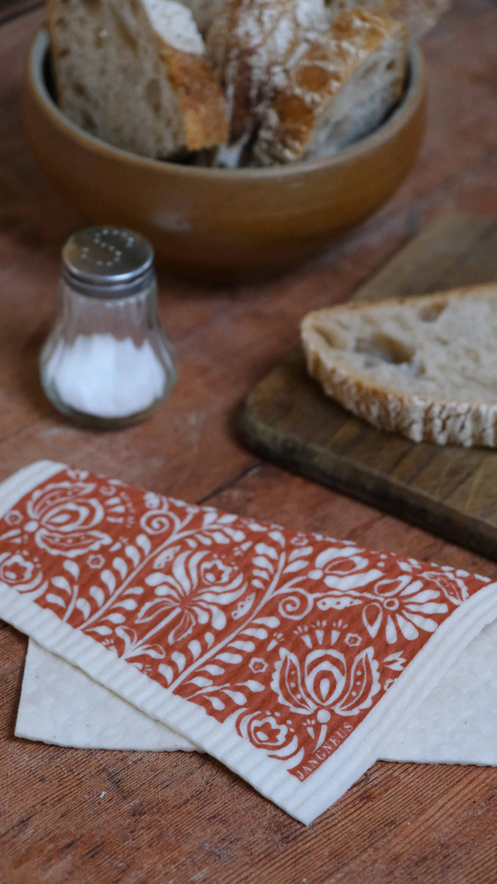 Swedish Dishcloth - Scandi Bloom - Swedish Red