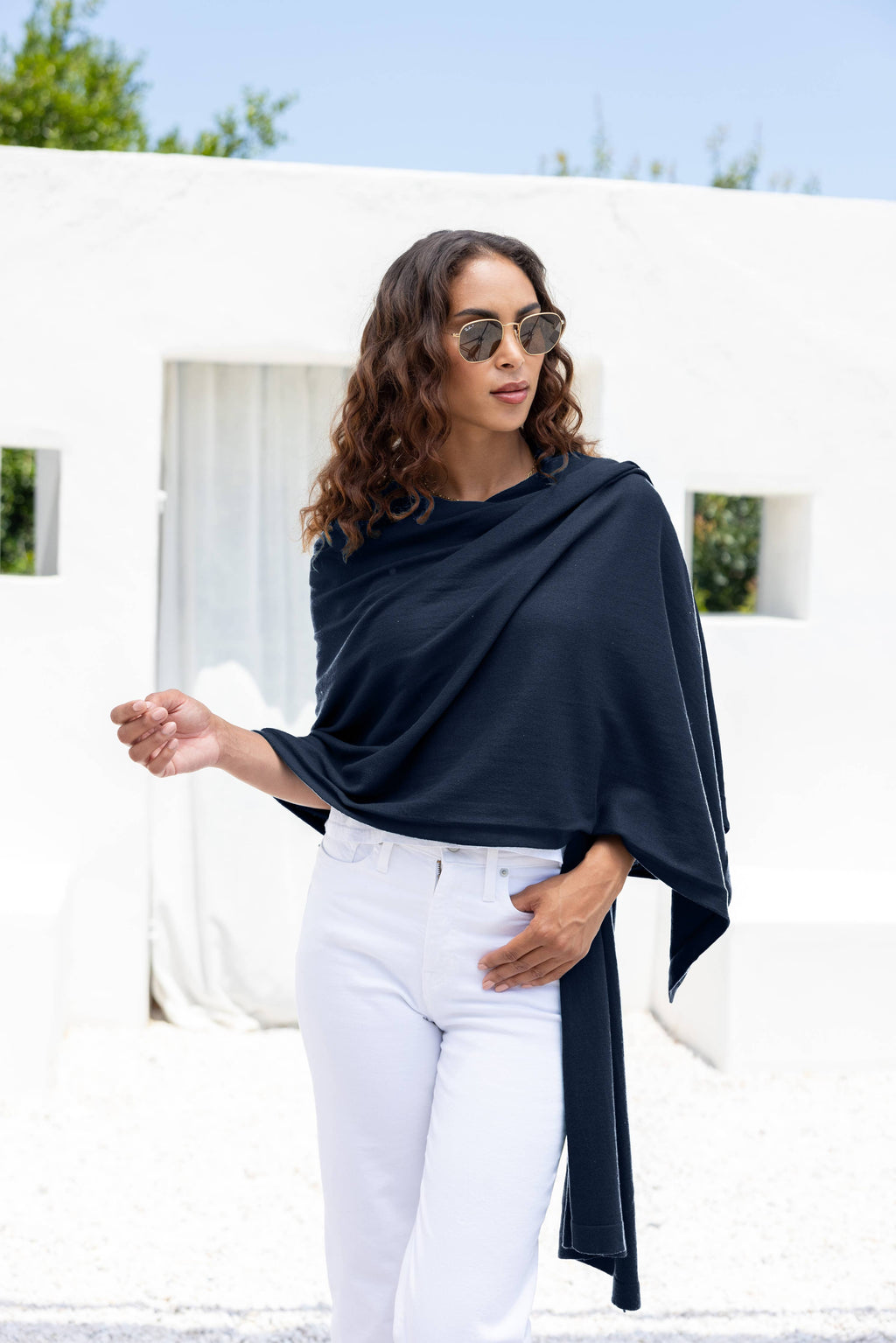 Dreamsoft Organic Cotton Travel Scarf — Oxford Blue