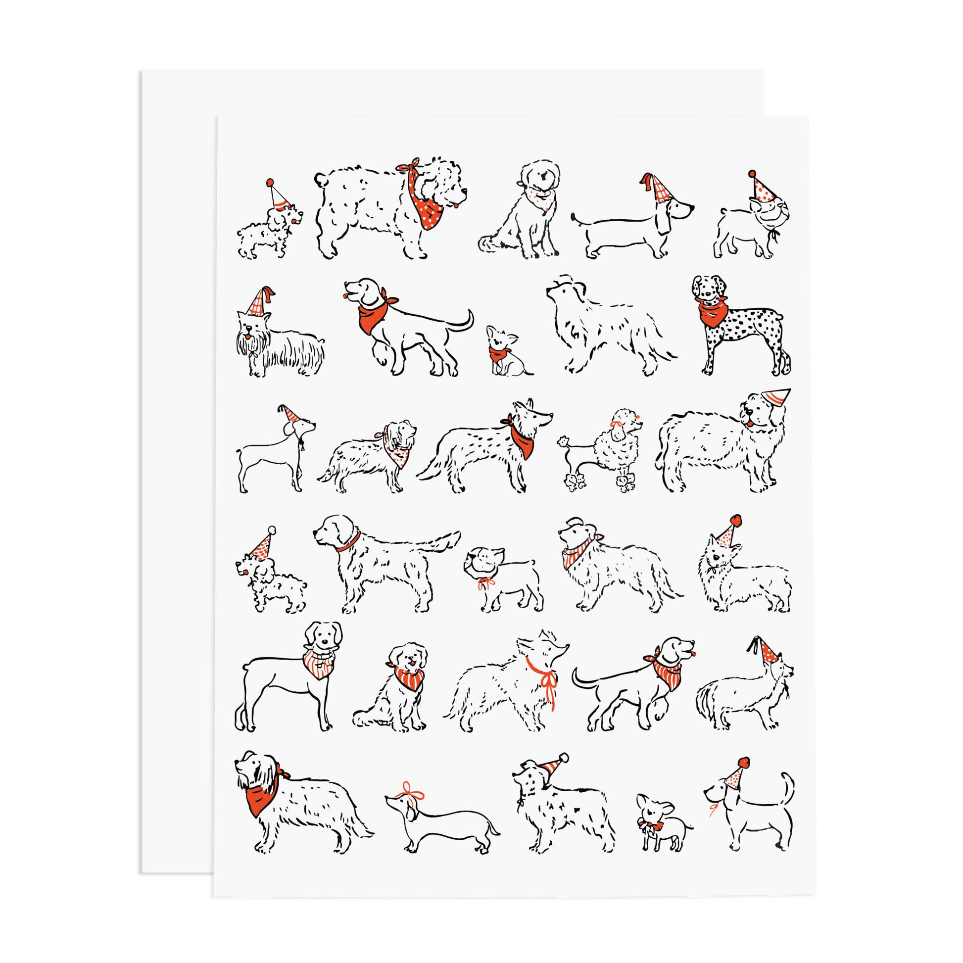 Dogs with Party Hats Greeting Card