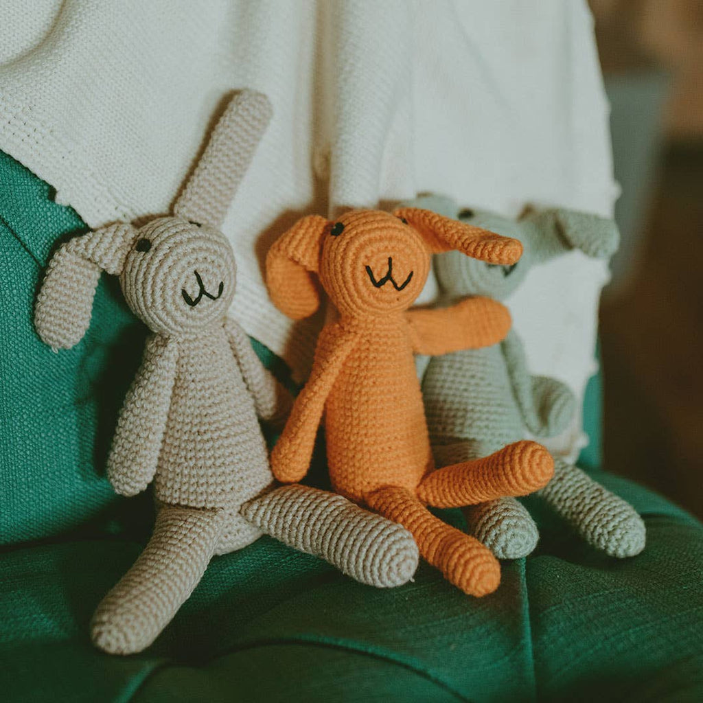 Organic Baby Rattle: Taupe