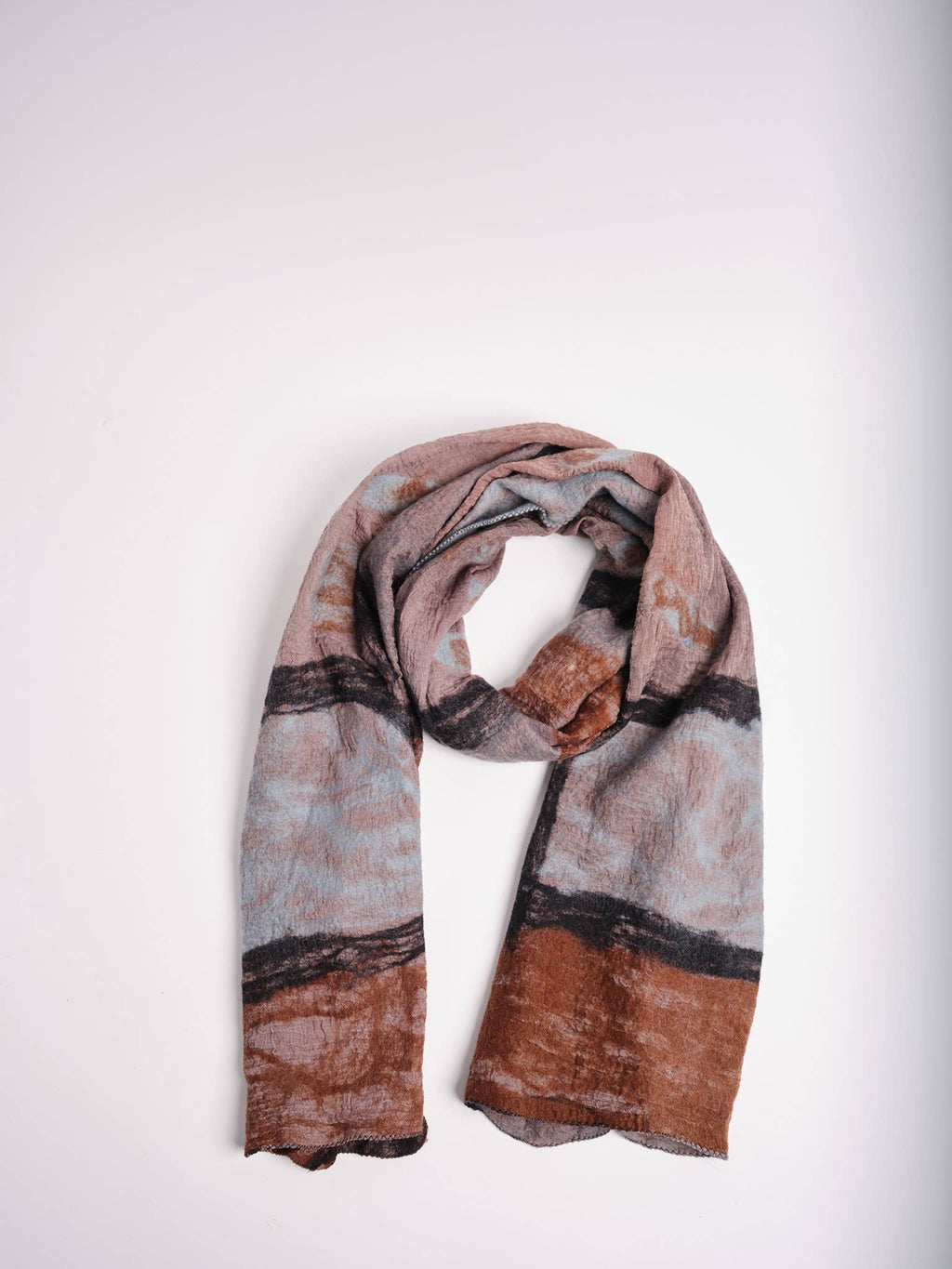 Impressionist felt-silk: Green scarf