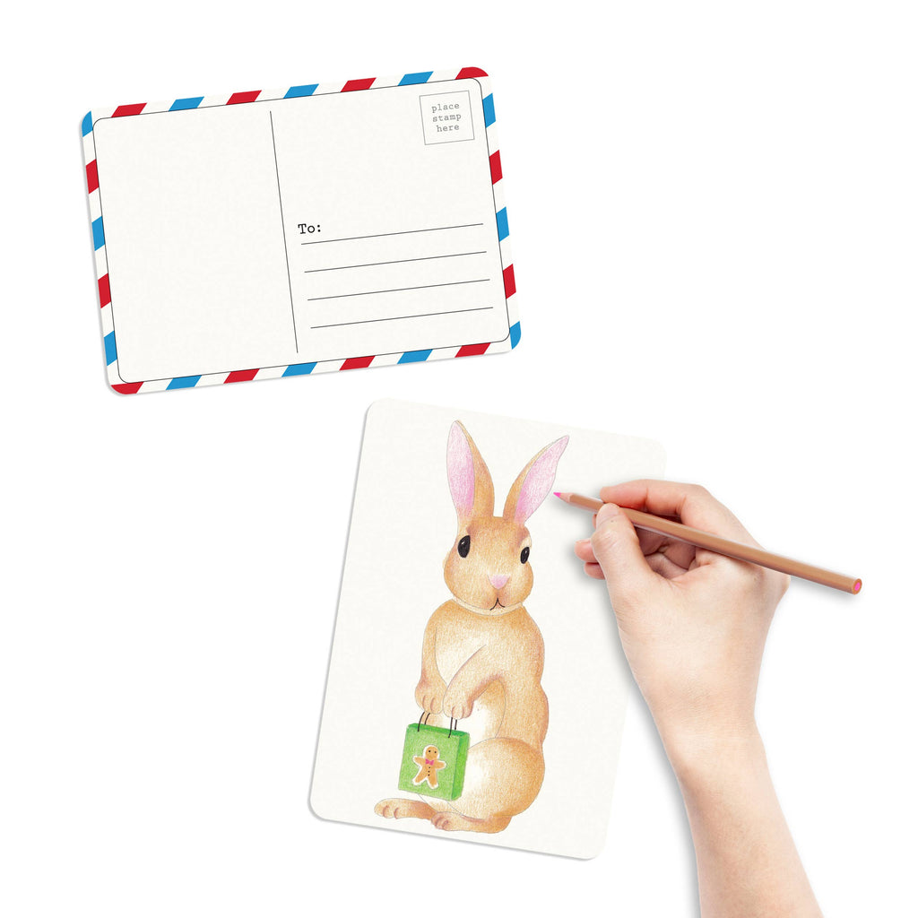 Coloring Postcards — 6 Winter Animal Designs | Set of 30