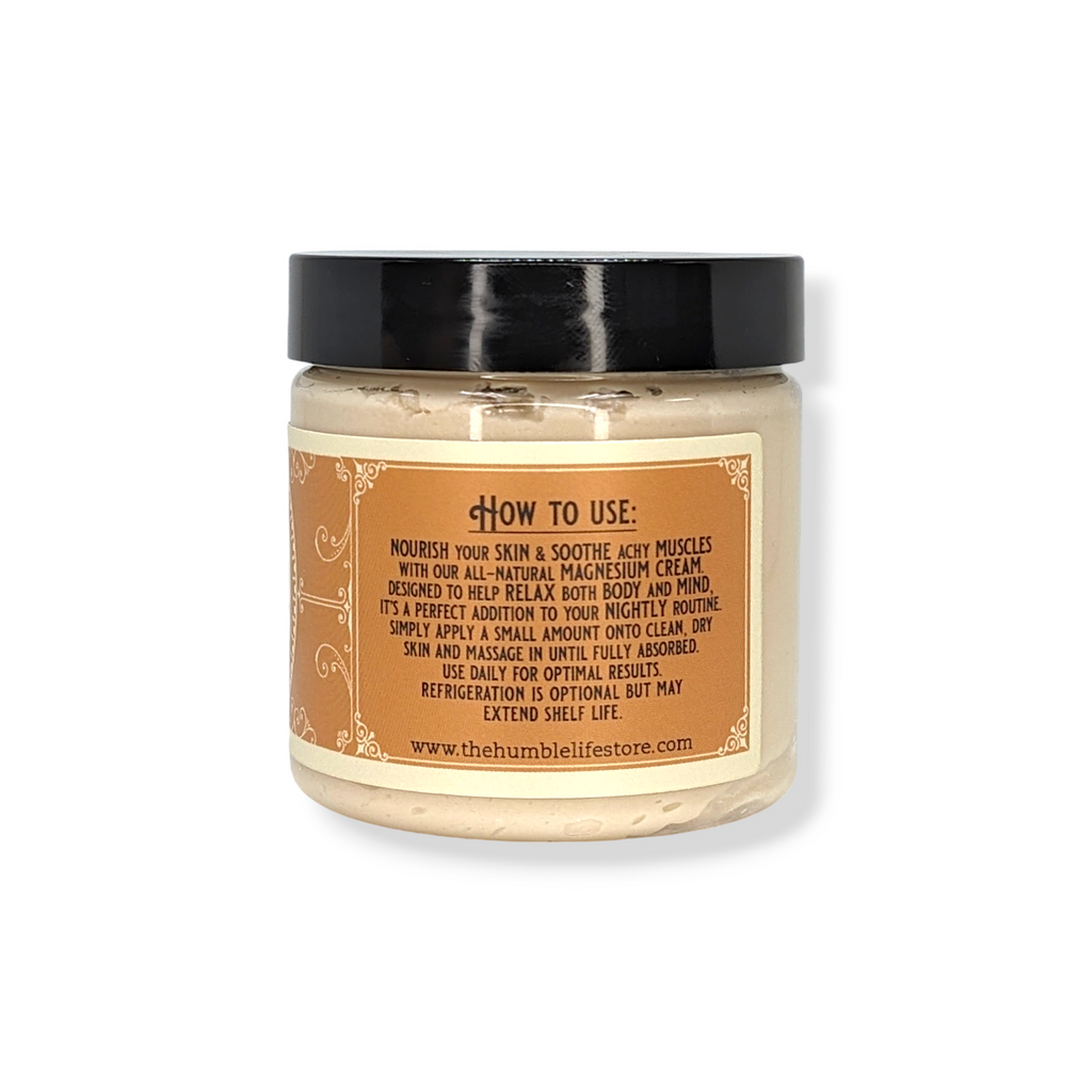 Jar of cream with a label on a white background