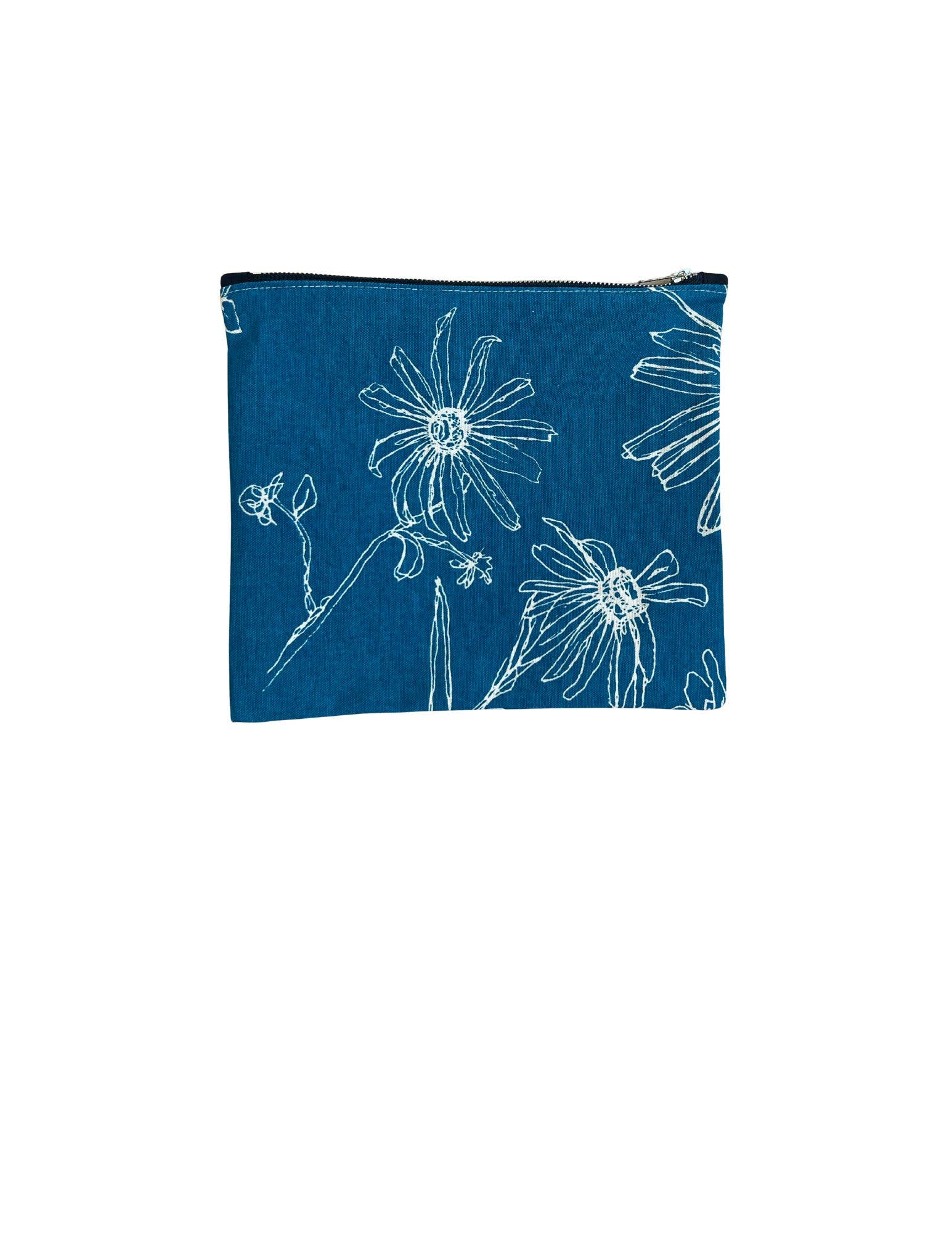 Driftwood Zippered Pouch- Lagoon Blue