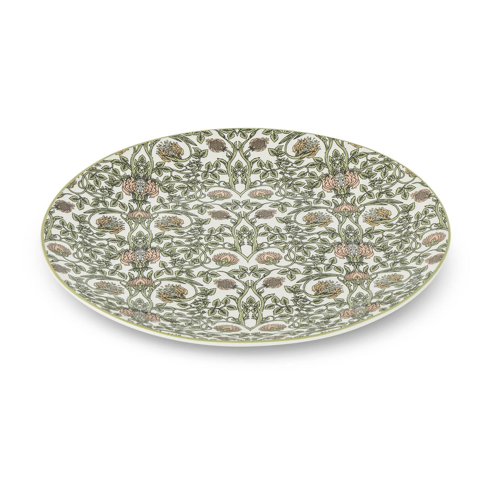 Decorative plate with a floral pattern on a white background