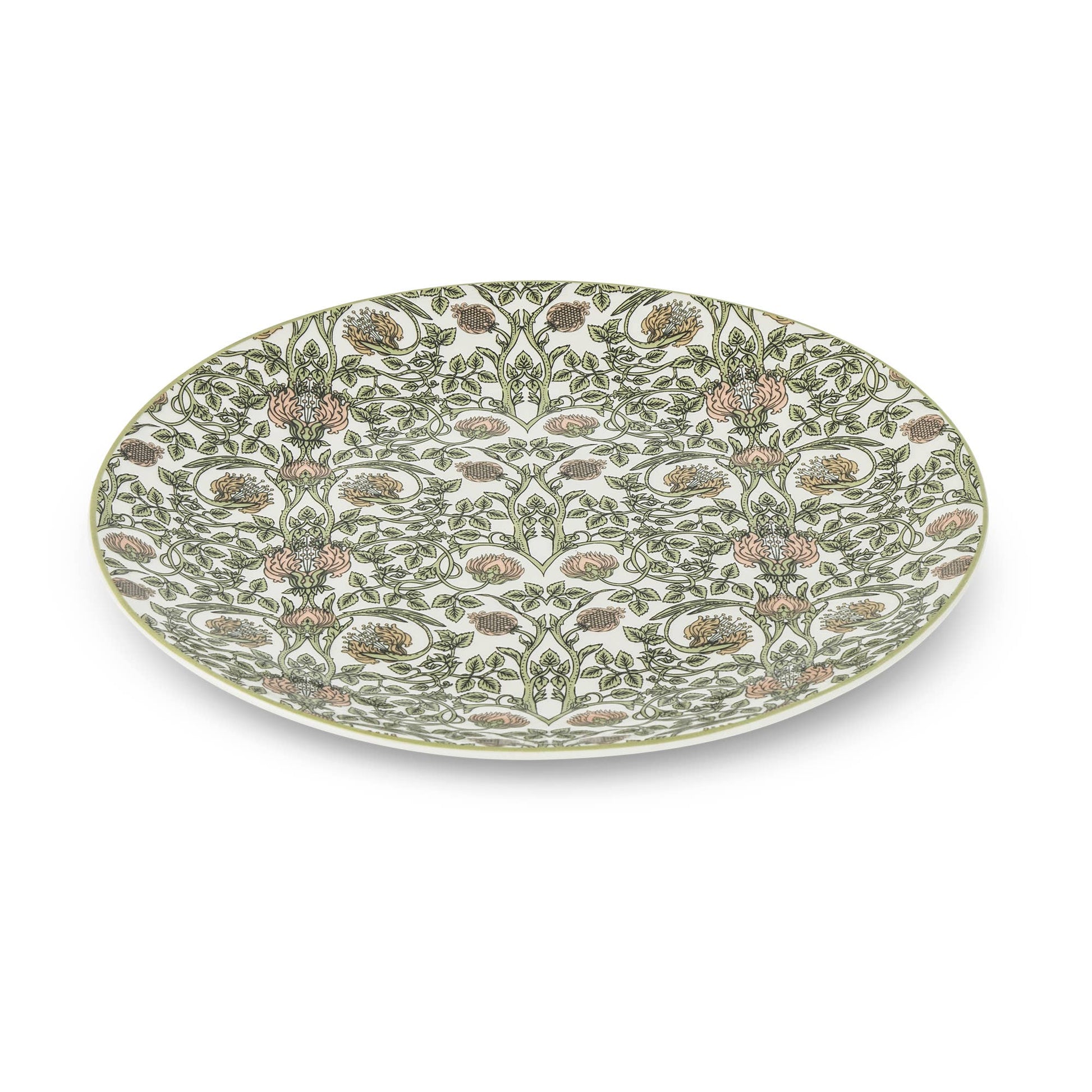 Decorative plate with a floral pattern on a white background