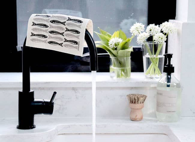 Swedish Dishcloth - Sardines - Black: Black