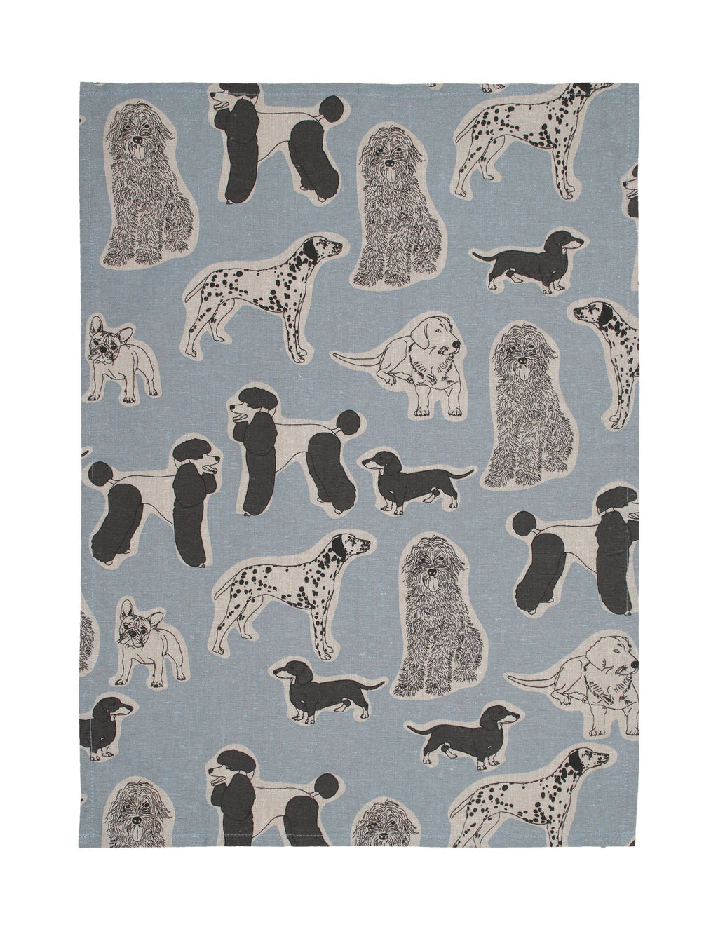 Apron Dog Print Standard Tie style-Blue Haze