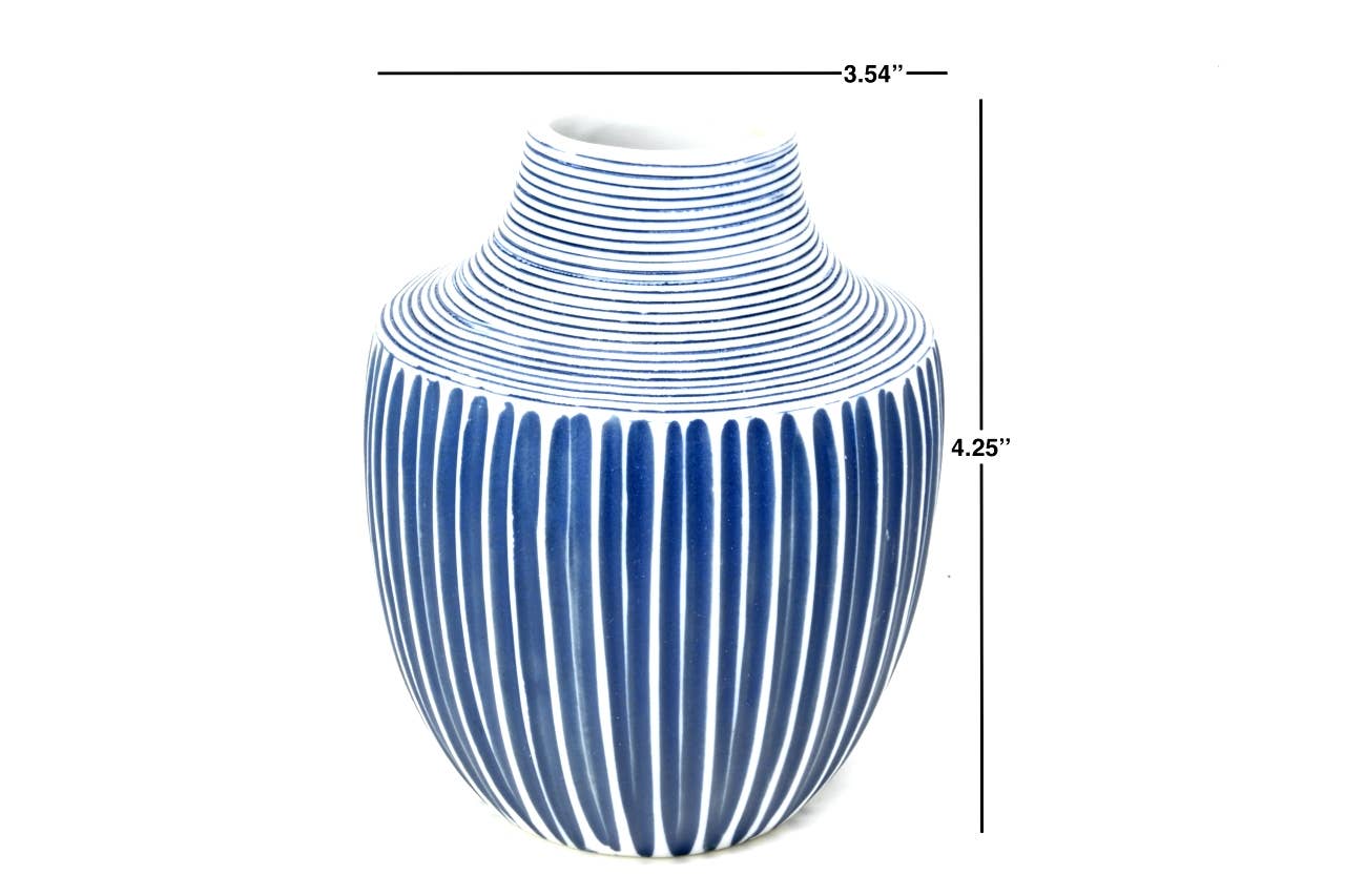 Inca Mini S - WO12 Blue Porcelain Bud Vase