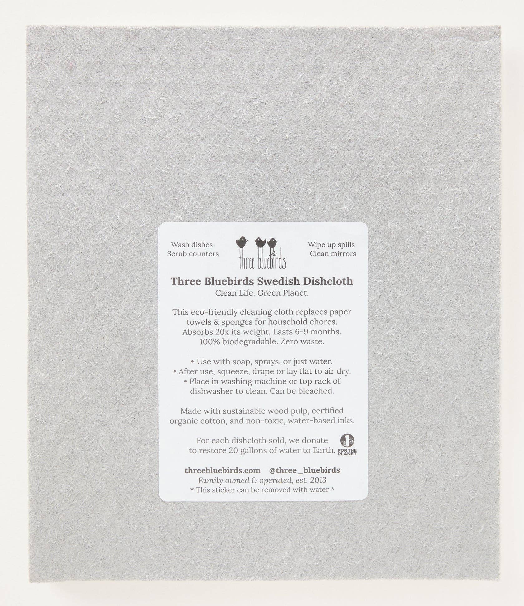 Bow Wow on Grey Swedish Dishcloth