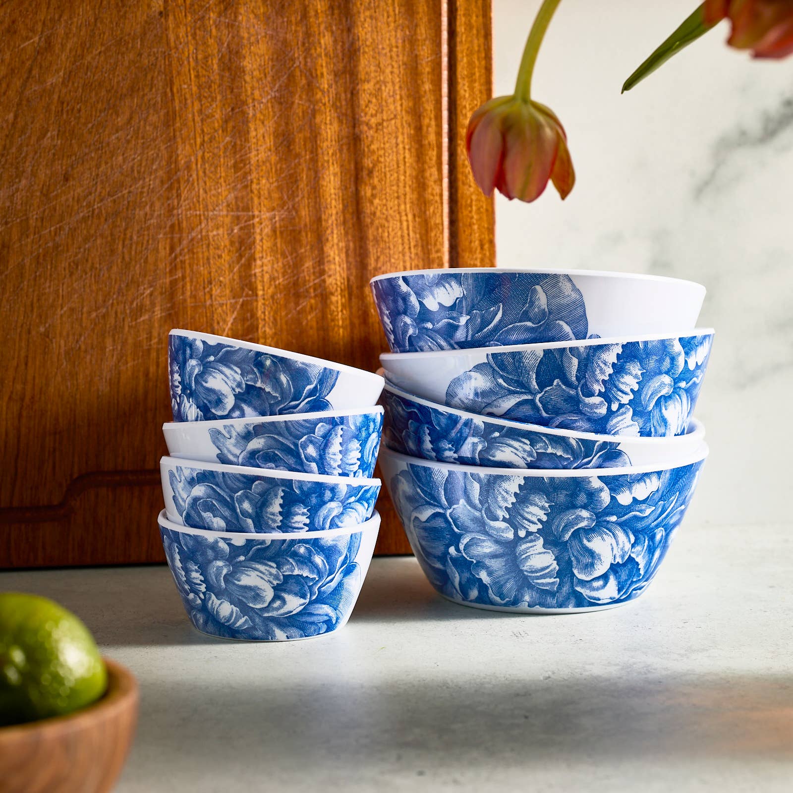 Peony Cereal Bowls, Set of 4