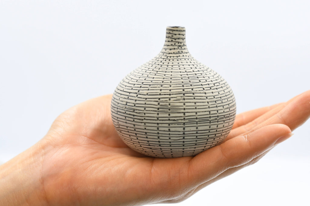 Black Congo Tiny S- W71 Handcrafted Porcelain Bud Vase