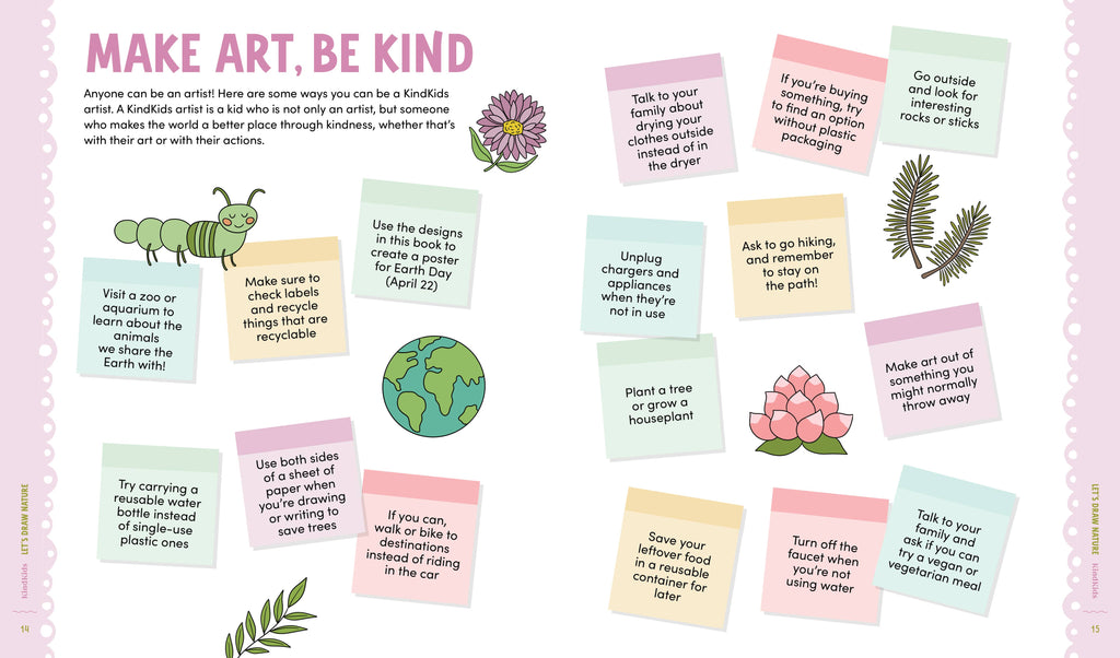 KindKids Let's Draw Nature: 100 Simple Drawing Lessons