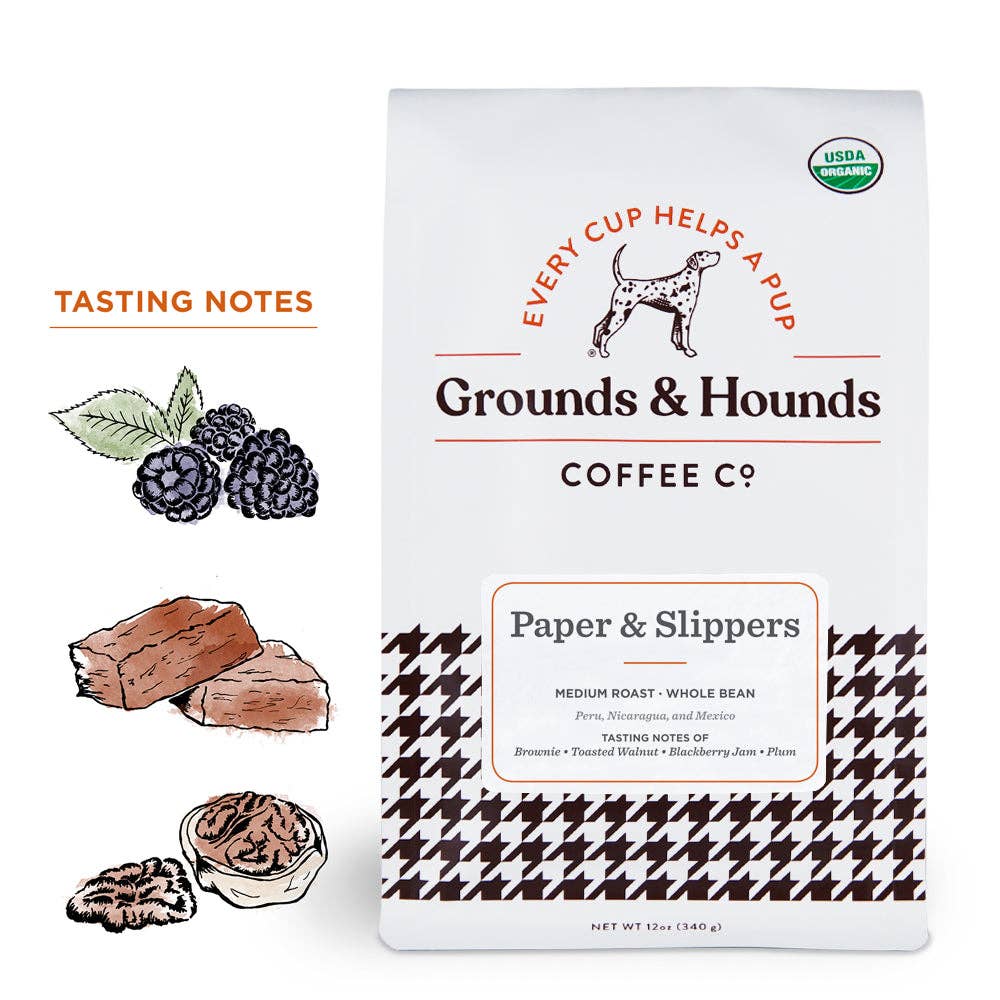 Paper & Slippers™ Medium Roast Blend: Whole Bean 12 oz