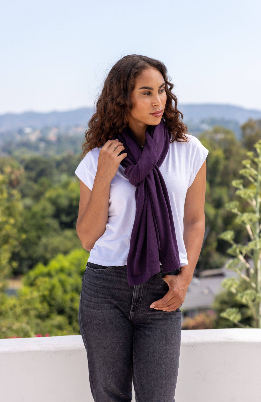 Dreamsoft Organic Cotton Travel Scarf — Blackberry, GOTS Certified