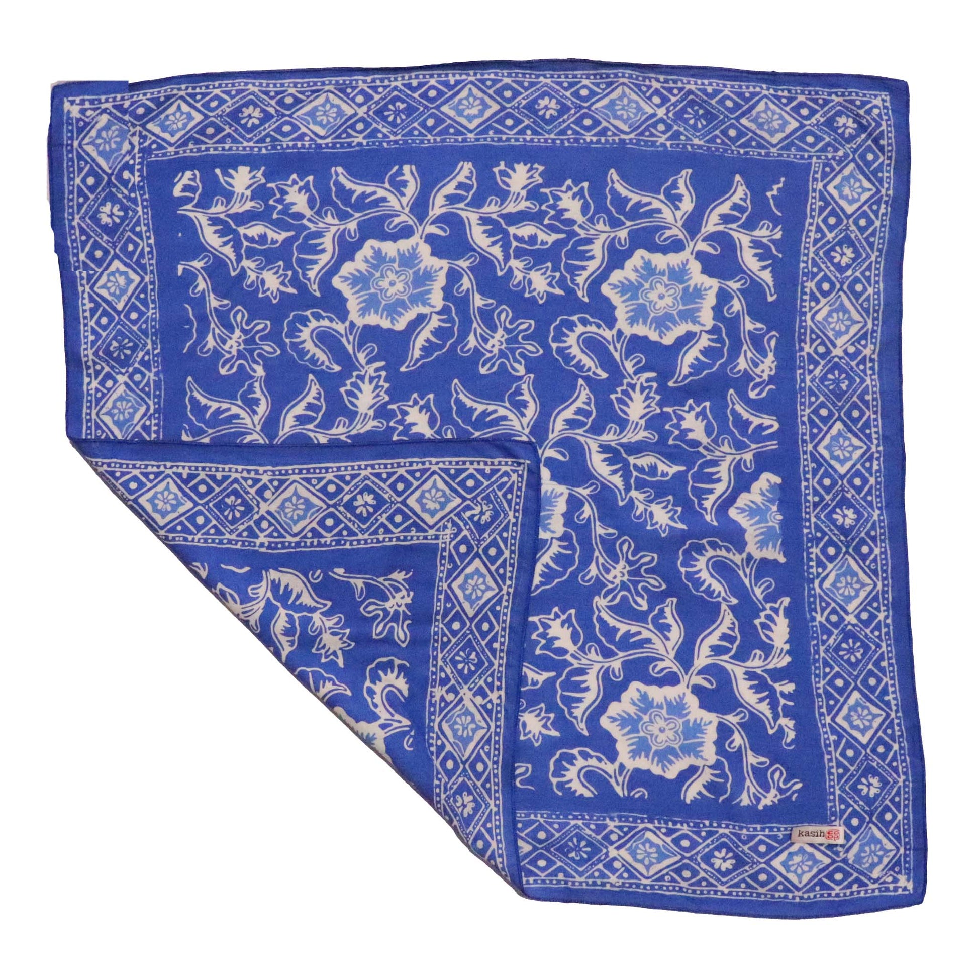 Batik Bandana – Blue Tendril | Bunga Biru