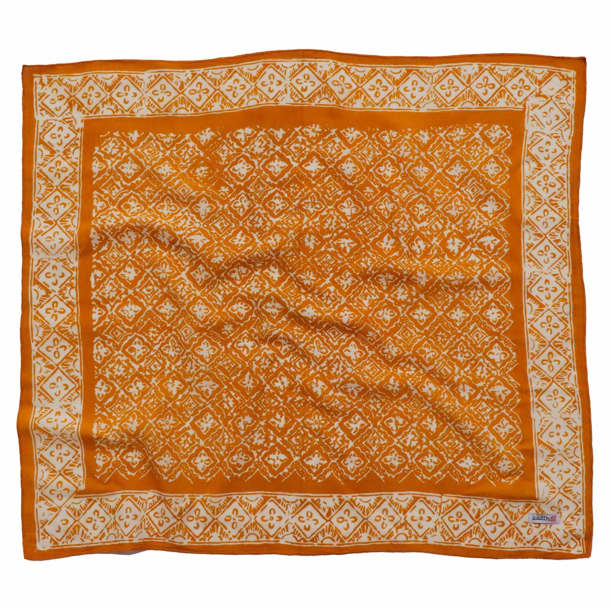Batik Bandana – Yellow Fall Color | Kamboja Pattern