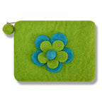 Two Layer Flower Coin Purses: Green