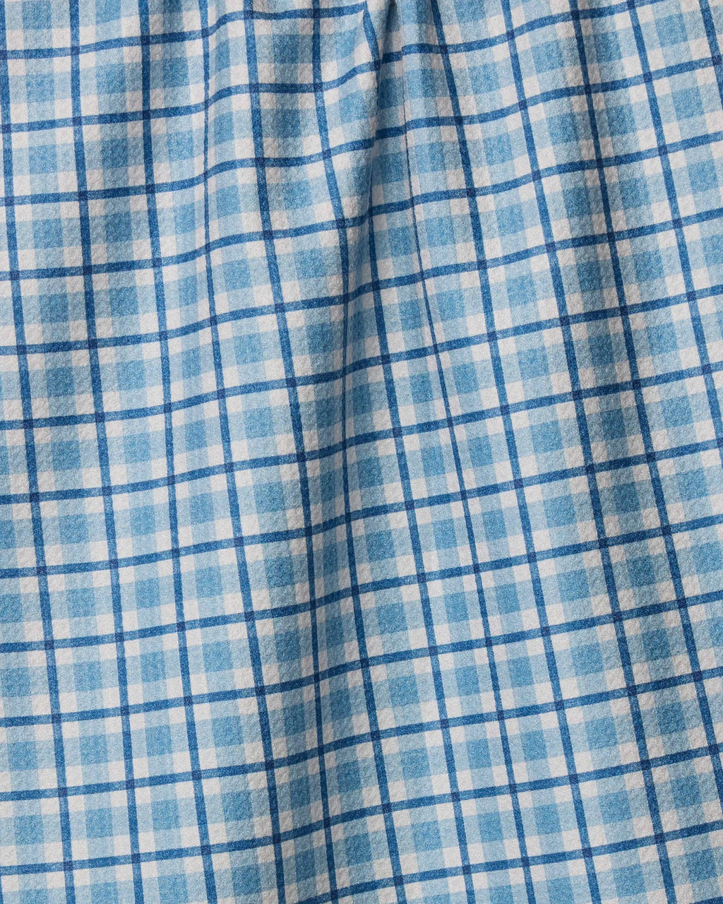 Close-up of blue and white checkered fabric
