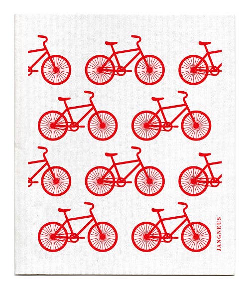 Swedish Dishcloth - Bikes - Red: Red