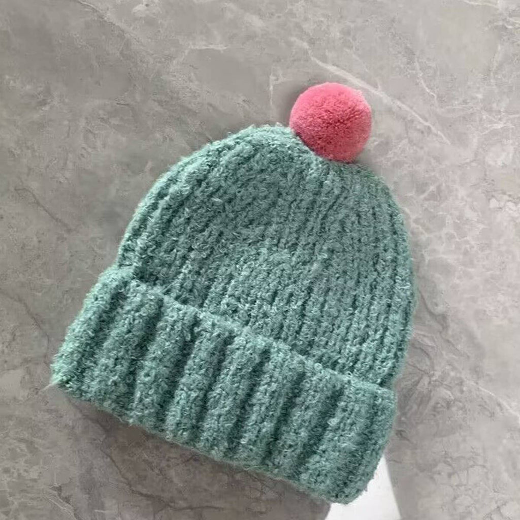 TEALBLUE CHILDREN'S COLORFUL BALL SOFT KNITTED HAT_(OS) 1