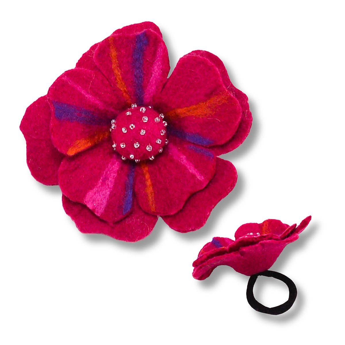 Big Flower With Beads Hair Band: Assorted Colors