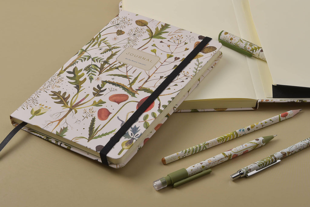 Greens and Flowers Hardcover Journal A5