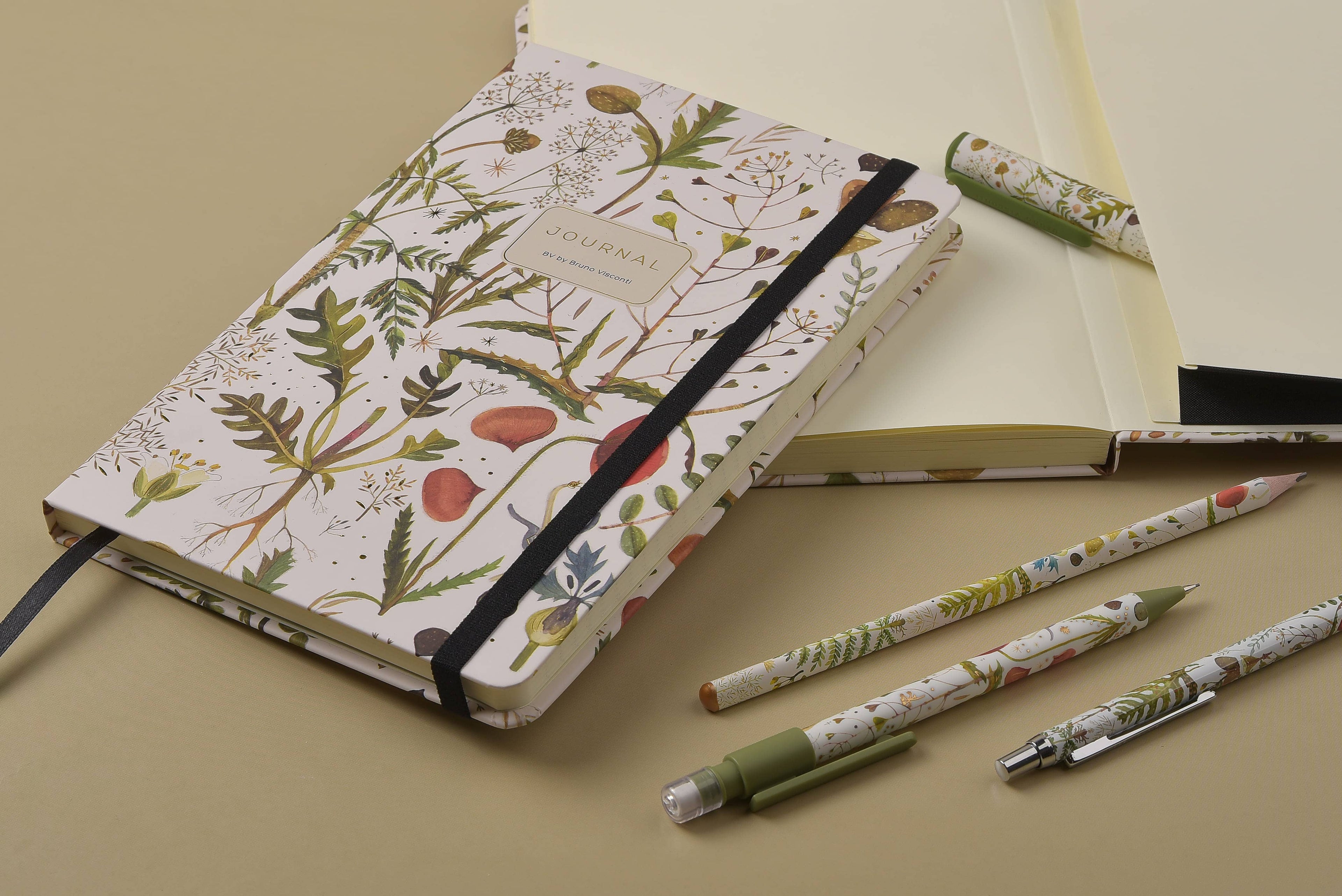 Greens and Flowers Hardcover Journal A5