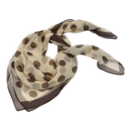 Vintage Polka Dot Soft Square Scarf: Brown