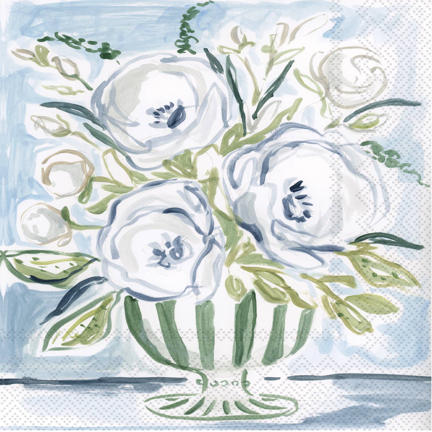 Floral Vase Paper Cocktail Napkins 20 Ct
