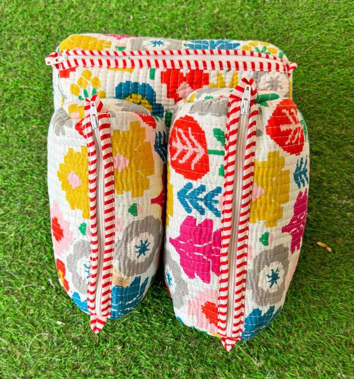 Small Colorful Quilted Bag White/pastel